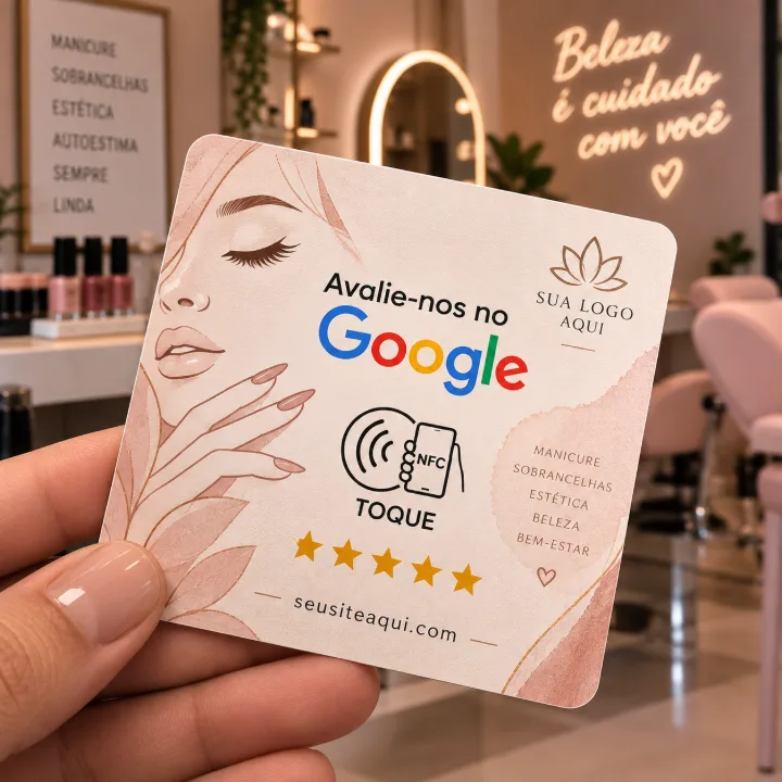 Plaquinha de avaliação para salão e estética
